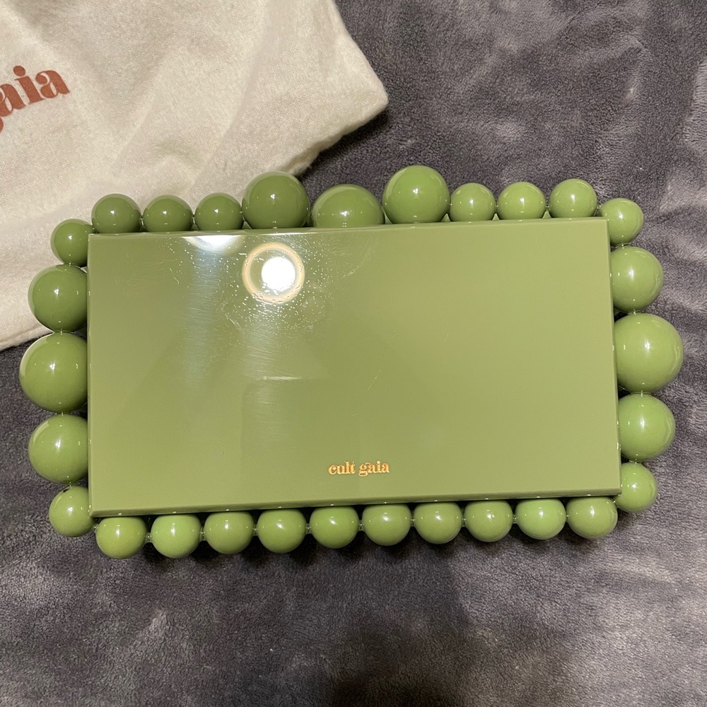 cult gaia green acrylic clutch